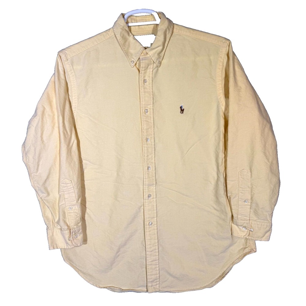 Ralph Lauren Dress Shirt Men's 16.5 32/33 Yellow Classic Fit 100% Cotton